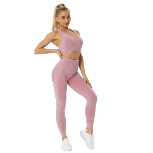 Pink Women's Gym Workout Yoga Tracksuit Set (M)