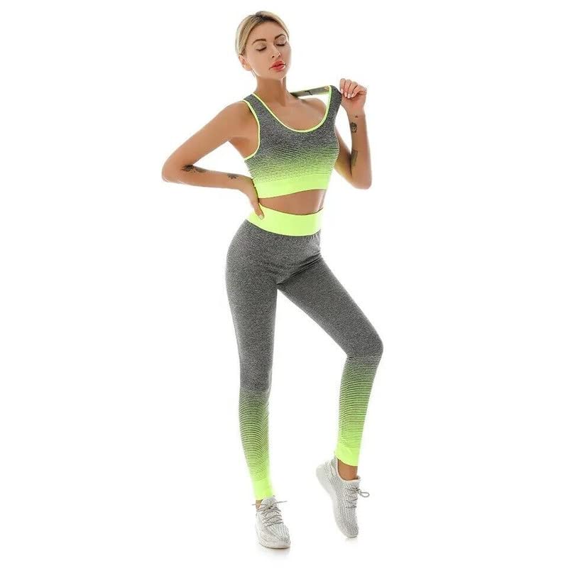 Green Seamless Ribbed 2-Piece Women's Gym Set