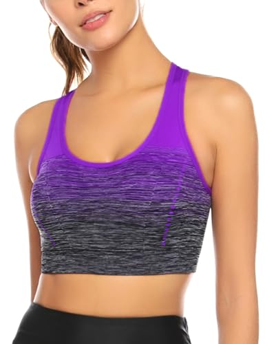 Sykooria Women's Mid Support Wirefree Racerback Sports Bra