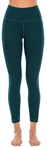 High Waist Gym Leggings with Pockets - Teal M