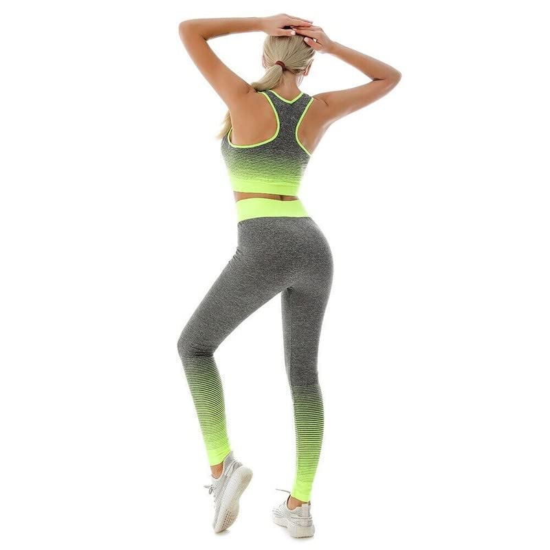 Green Seamless Ribbed 2-Piece Women's Gym Set