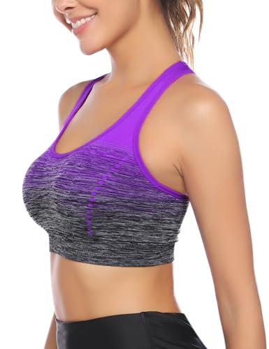 Sykooria Women's Mid Support Wirefree Racerback Sports Bra