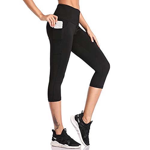 SIMIYA Women's High Waist Fitness Capris with Pockets
