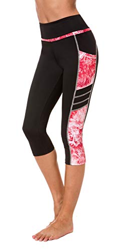 Sugar Pocket Women's Yoga Capris with Tummy Control