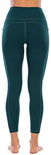 High Waist Gym Leggings with Pockets - Teal M