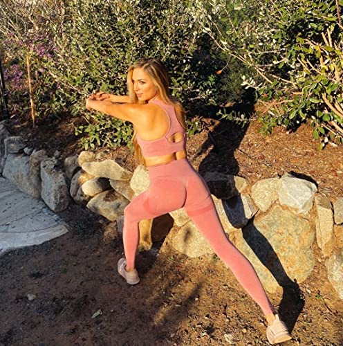 Pink Women's Gym Workout Yoga Tracksuit Set (M)