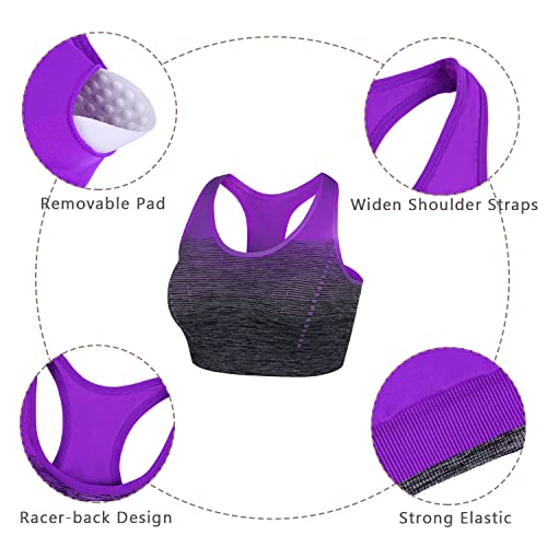 Sykooria Women's Mid Support Wirefree Racerback Sports Bra