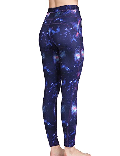 FLYILY Womens High Waist Yoga Leggings - BlueSky