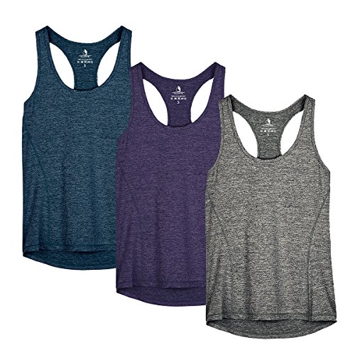 Women's Racerback Yoga Tops - 3-Pack, Size M