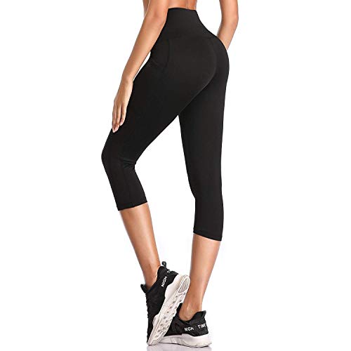 SIMIYA Women's High Waist Fitness Capris with Pockets