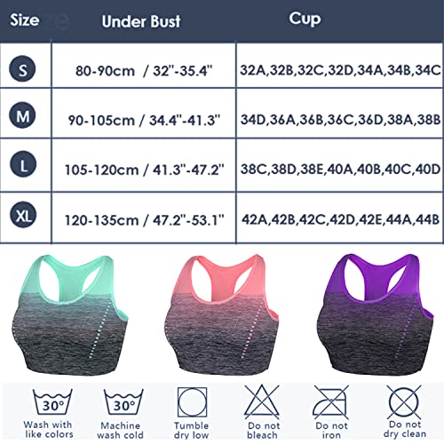 Sykooria Women's Mid Support Wirefree Racerback Sports Bra