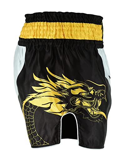 EVO Fitness Muay Thai Shorts - Medium, White/Black