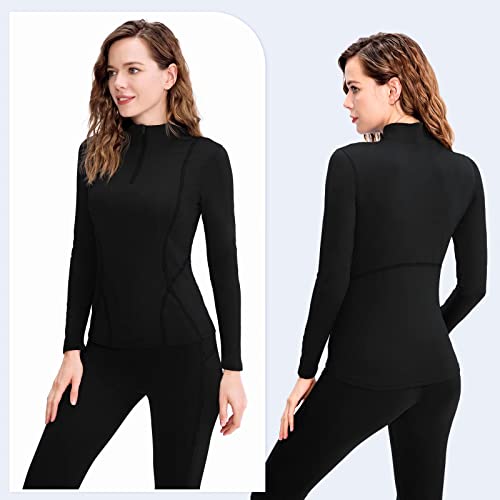 TERODACO Women's Thermal Base Layer - Black XS