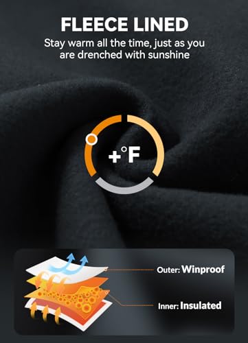 BALEAF Women's High-Waisted Fleece Leggings - Black S