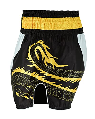 EVO Fitness Muay Thai Shorts - Medium, White/Black