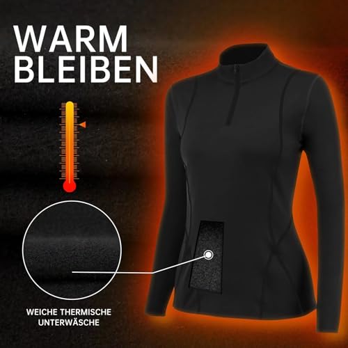 TERODACO Women's Thermal Base Layer - Black XS