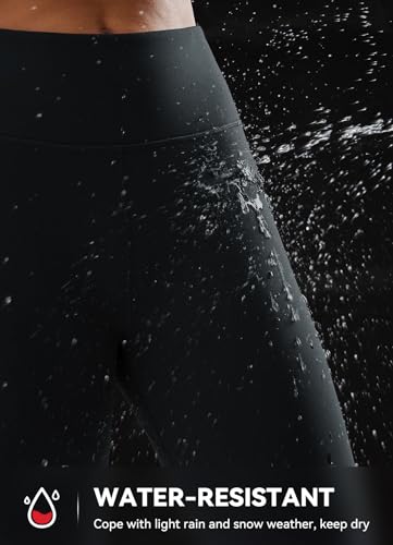 BALEAF Women's High-Waisted Fleece Leggings - Black S