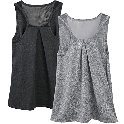 Mesh Backless Tank Tops for Women - 2 Pack