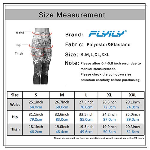 FLYILY Womens High Waist Yoga Leggings - BlueSky
