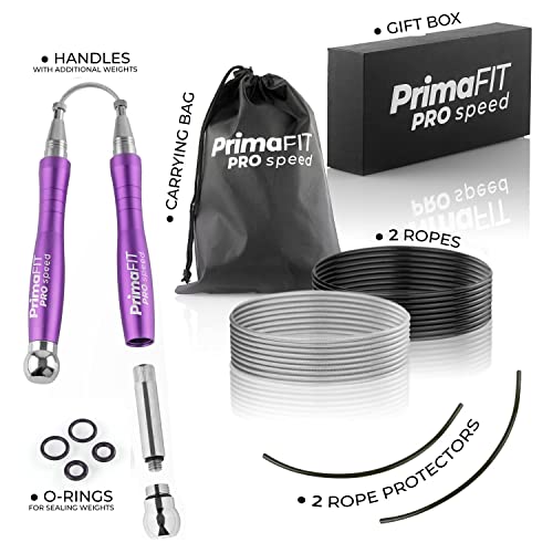 PrimaFIT Pro Adjustable Speed Skipping Rope with Carry Bag