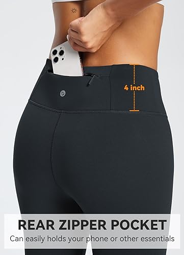 BALEAF Women's High-Waisted Fleece Leggings - Black S