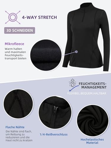 TERODACO Women's Thermal Base Layer - Black XS