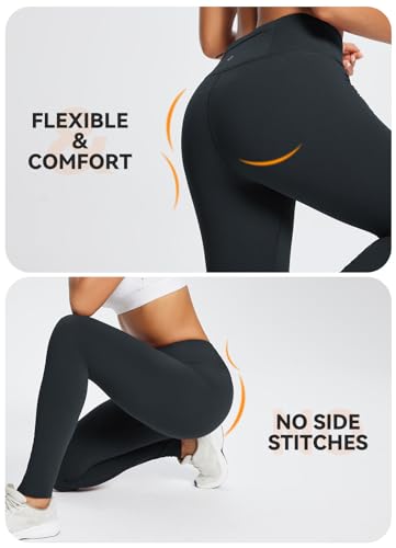 BALEAF Women's High-Waisted Fleece Leggings - Black S