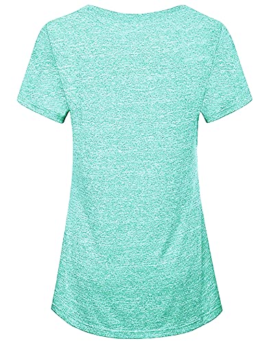 iClosam Women's Green Workout Tunic Shirt
