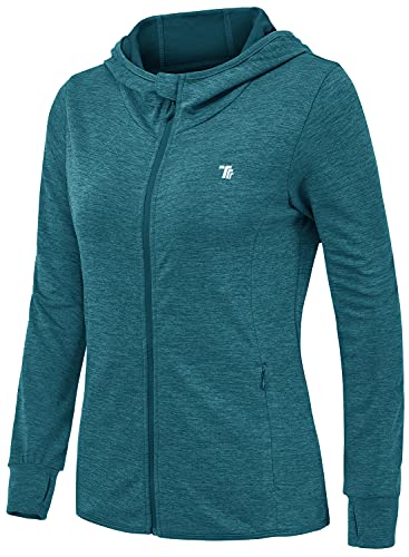 Women's Running Jacket with Thumb Hole - Dark Blue, L