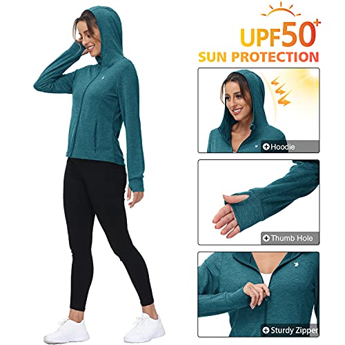 Women's Running Jacket with Thumb Hole - Dark Blue, L