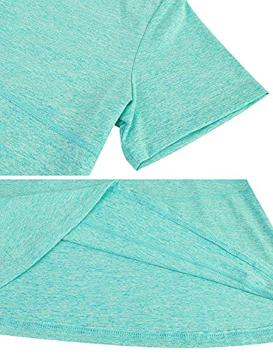 iClosam Women's Green Workout Tunic Shirt