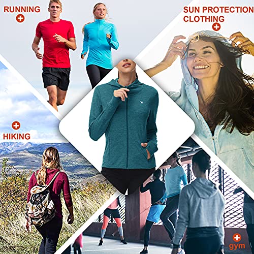 Women's Running Jacket with Thumb Hole - Dark Blue, L