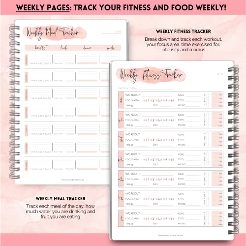 Women's 3-Month Home Fitness Planner - A5 Pink