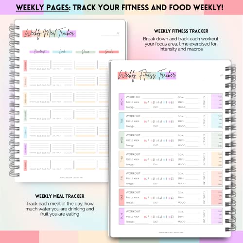 Women's 3-Month Fitness & Wellness Planner - Pastel Rainbow