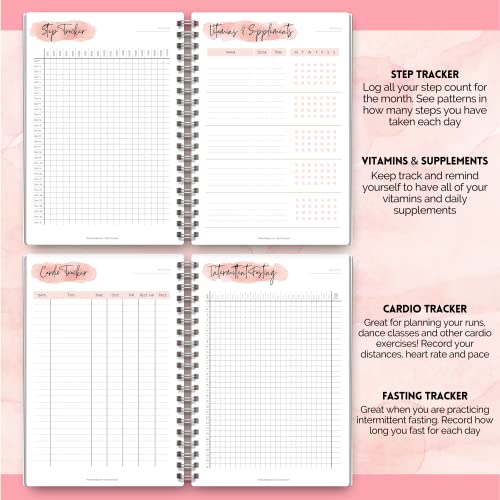 Women's 3-Month Home Fitness Planner - A5 Pink