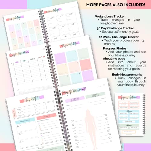 Women's 3-Month Fitness & Wellness Planner - Pastel Rainbow