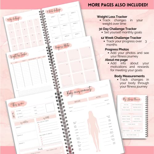 Women's 3-Month Home Fitness Planner - A5 Pink
