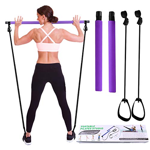 Pilates Bar Kit with Resistance Band: Portable Home Fitness