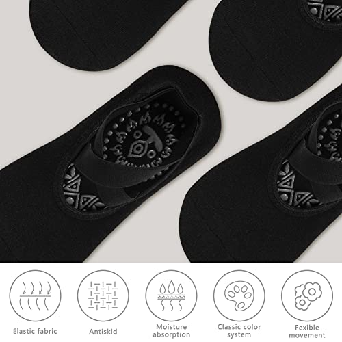 Flintronic Non-Slip Pilates Yoga Socks – 2 Pairs