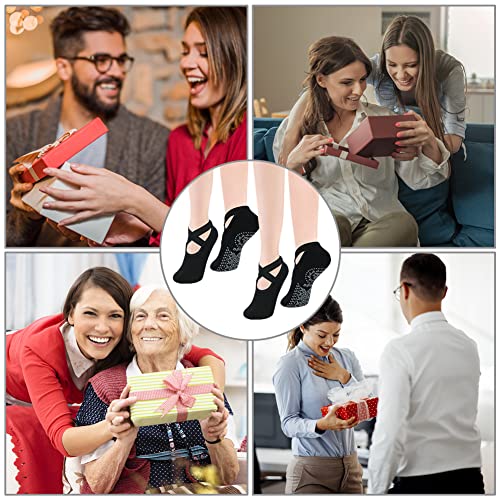 Flintronic Non-Slip Pilates Yoga Socks – 2 Pairs