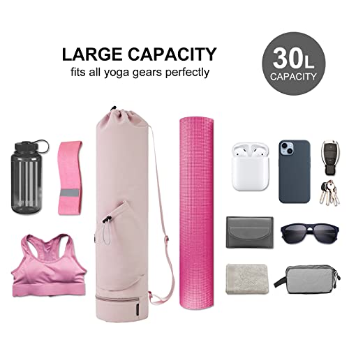 Large Adjustable Carry Strap Yoga Mat Bag Pink