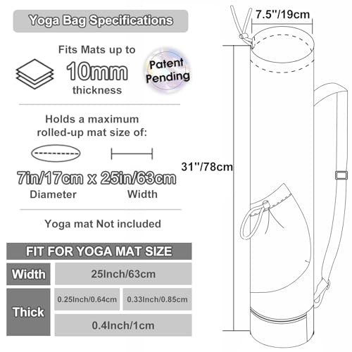 Large Adjustable Carry Strap Yoga Mat Bag Pink