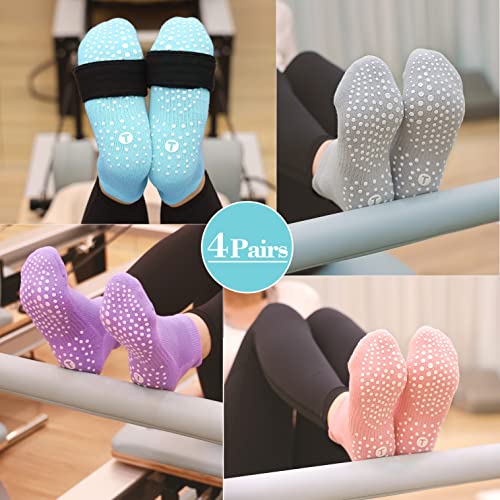 Colorful 6-8 Non-Slip Grip Yoga Socks for Women