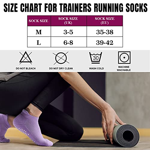 Colorful 6-8 Non-Slip Grip Yoga Socks for Women