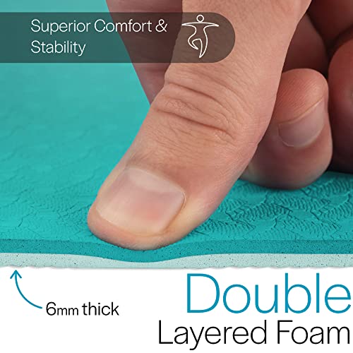 Versatile Teal Yoga Fitness Mat with Carry Strap