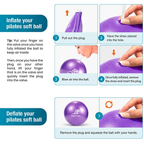 Beenax Soft Pilates Ball - 9 Inch Fitness Ball