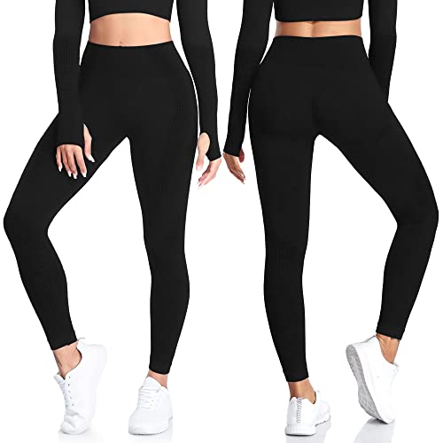 Yaavii High Waisted Women's Yoga Leggings - Black