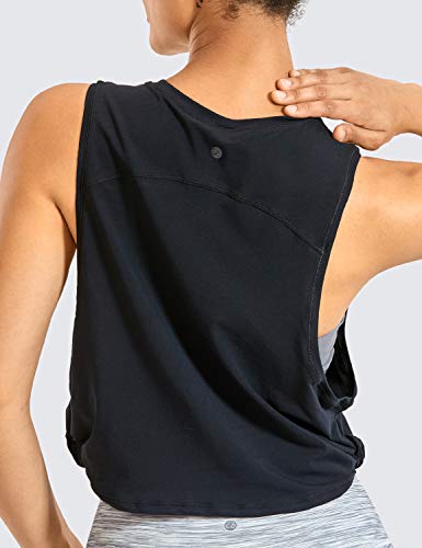 Black Yoga Crop Top - Lightweight Pima Cotton
