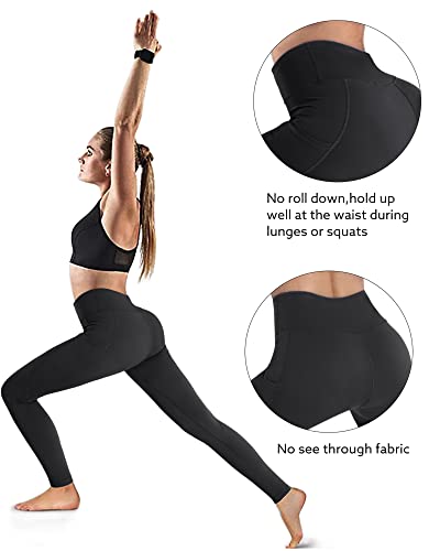 OUGES High Waist Yoga Pants with Pockets for Women