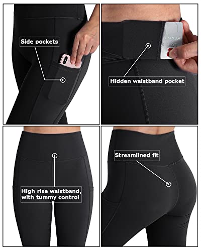 OUGES High Waist Yoga Pants with Pockets for Women
